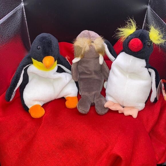 Ty BB Waddle the Pinguin, Jolly the Walrus, and Fridgid the Pinguin - Picture 1 of 7